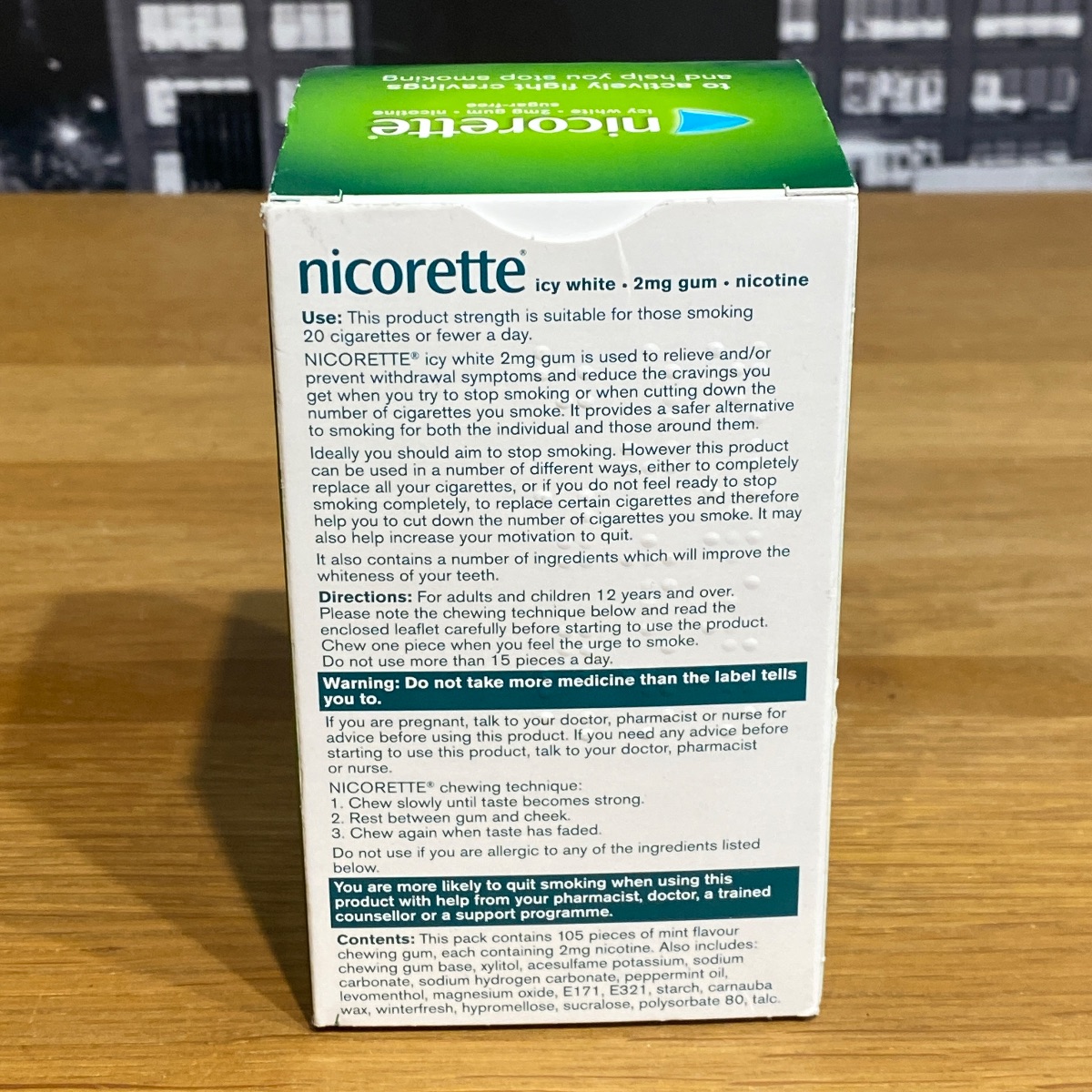 2 x Nicorette Chewing Gum 2mg Icy White Flavour - 105 Pieces 3442662 3574660446777 (Brand New)