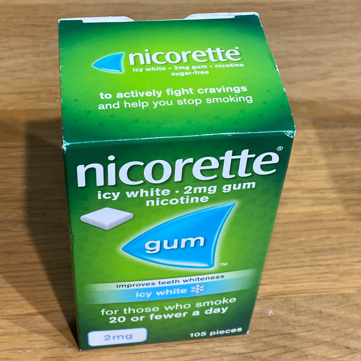 2 x Nicorette Chewing Gum 2mg Icy White Flavour - 105 Pieces 3442662 3574660446777 (Brand New)