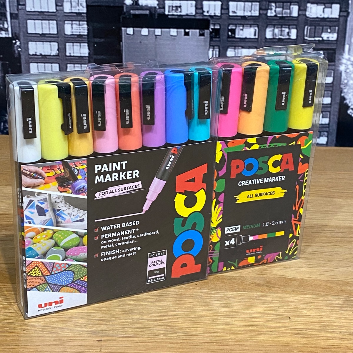 2 x Uni Posca Paint Markers Pens Pastel and Vibrant Tones Colours (12 Marker) 238212174 5012788014624