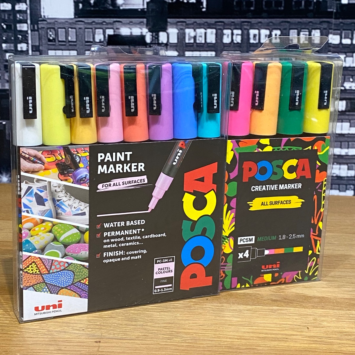 2 x Uni Posca Paint Markers Pens Pastel and Vibrant Tones Colours (12 Marker) 238212174 5012788014624