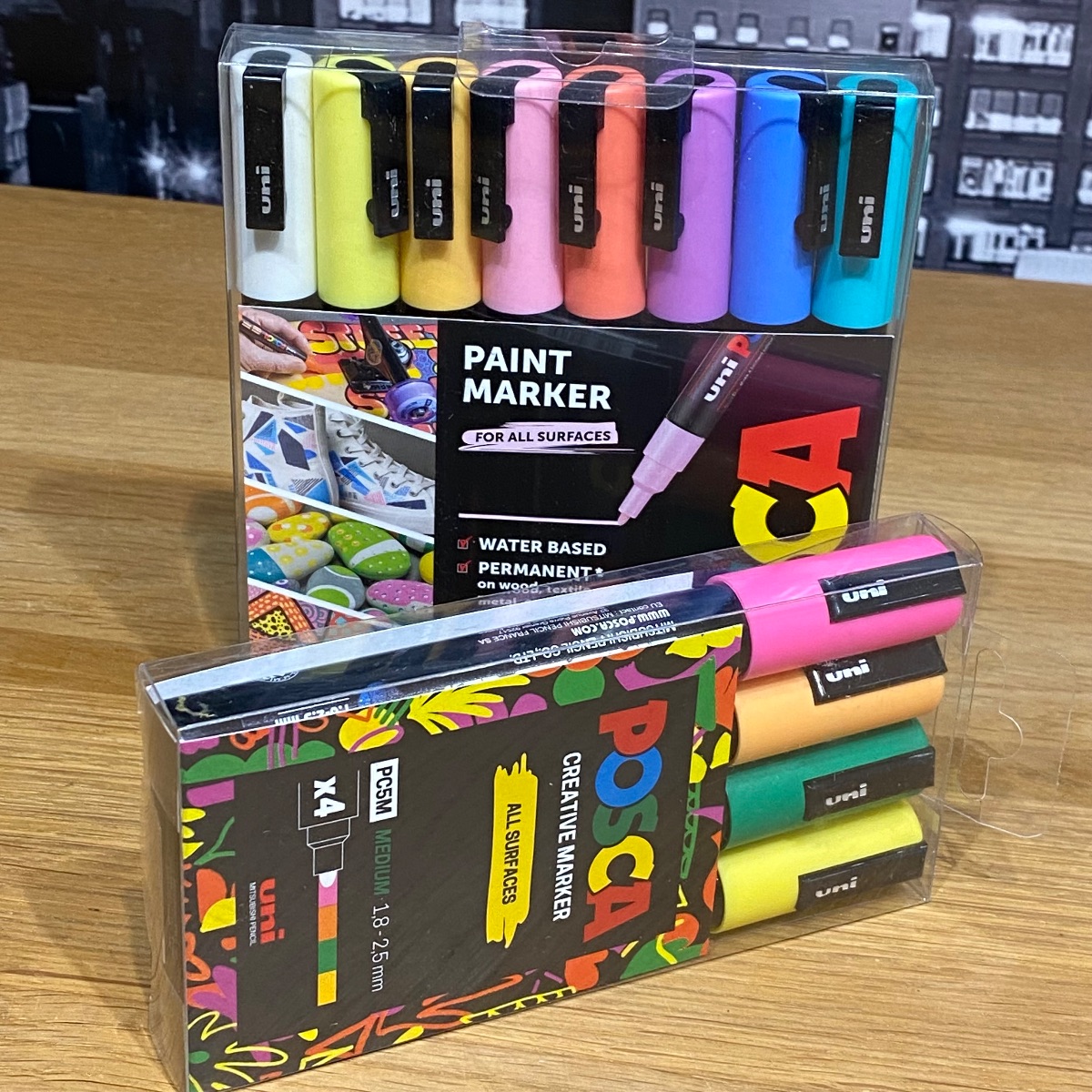 2 x Uni Posca Paint Markers Pens Pastel and Vibrant Tones Colours (12 Marker) 238212174 5012788014624