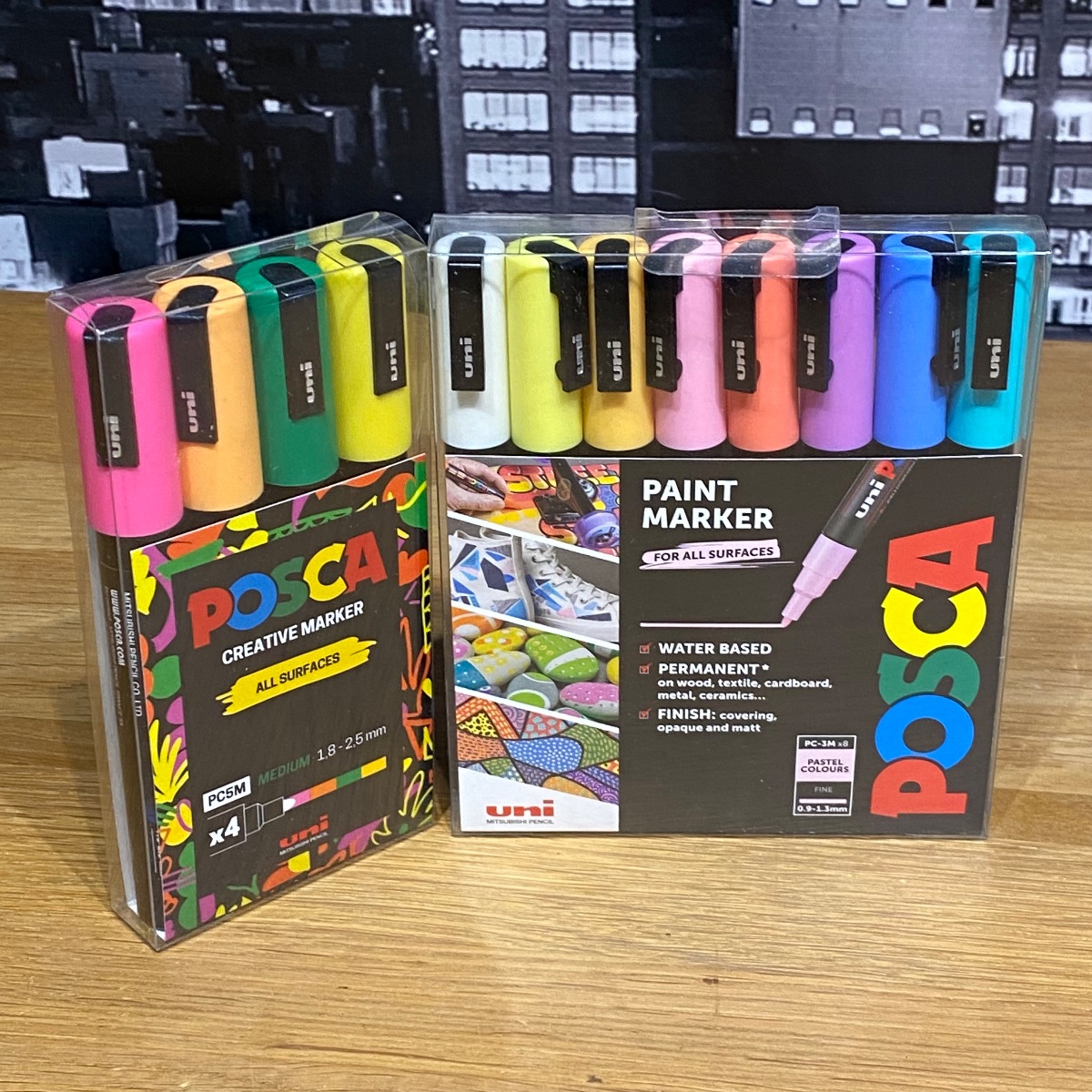 2 x Uni Posca Paint Markers Pens Pastel and Vibrant Tones Colours (12 Marker) 238212174 5012788014624