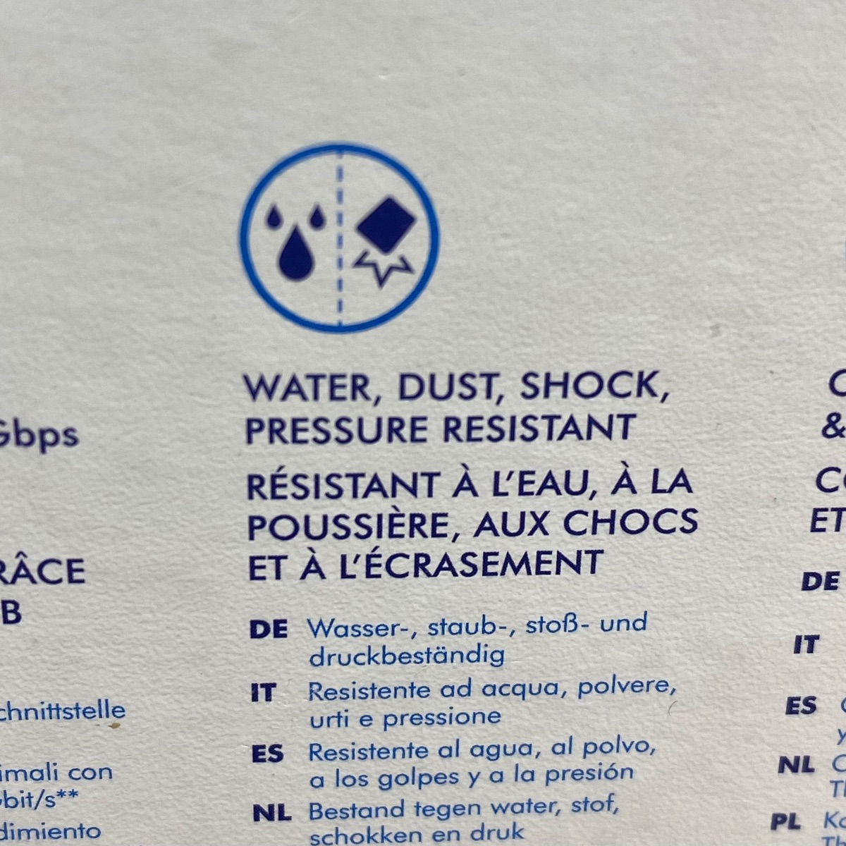 2TB LaCie Rugged Mini SSD, USB 3.2 Gen 2x2, 2000MB/s, IP54, Portable External SS HRQ72ZM/A 8719706044707