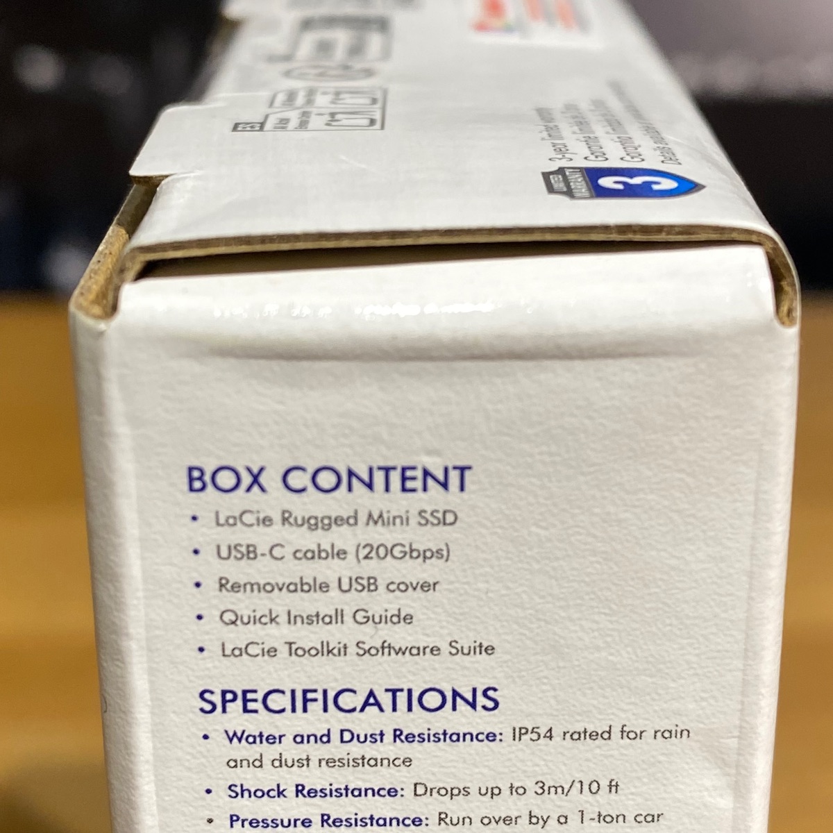 2TB LaCie Rugged Mini SSD, USB 3.2 Gen 2x2, 2000MB/s, IP54, Portable External SS HRQ72ZM/A 8719706044707