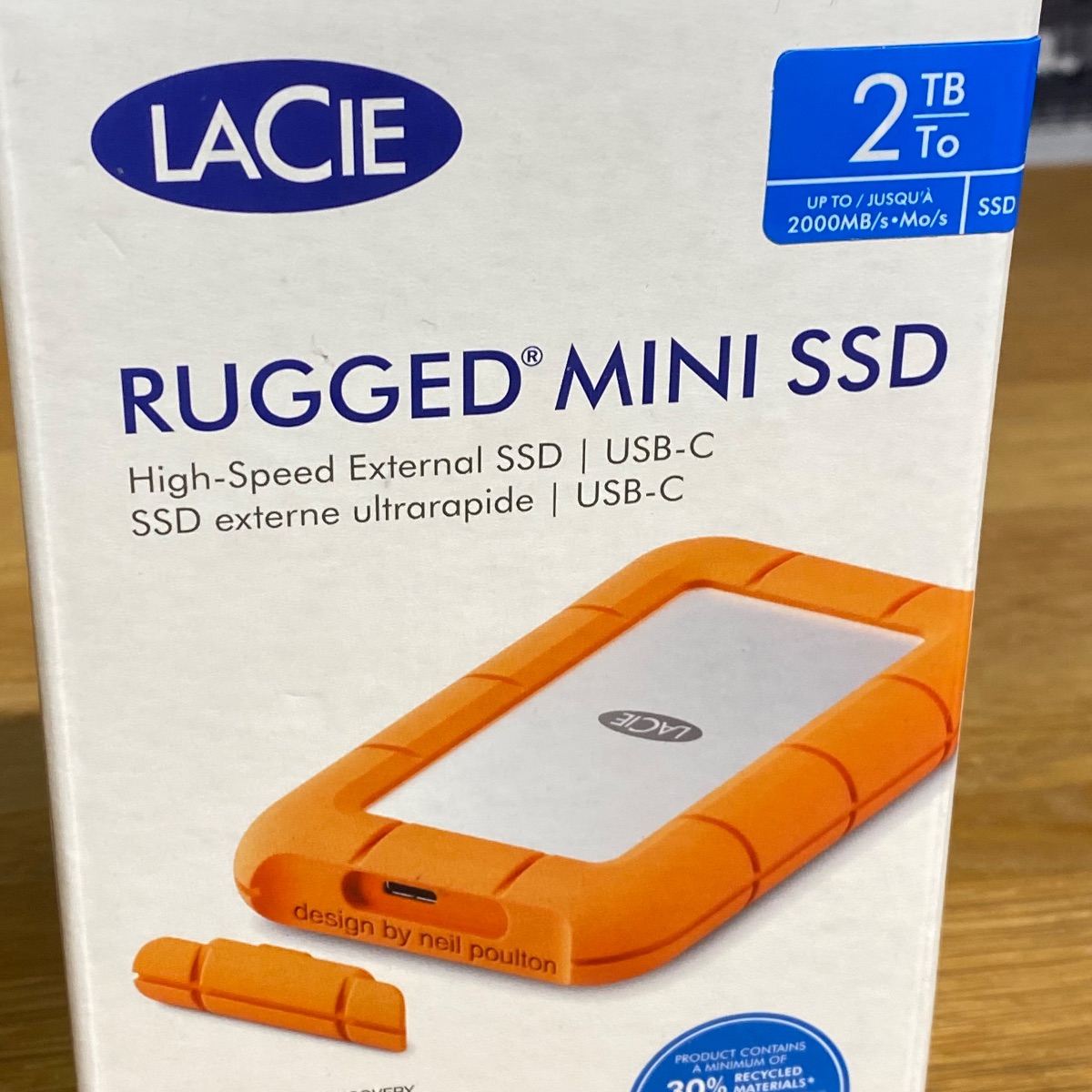 Lacie Rugged Mini 2TB SSD USB-C Portable External Drive Mac
