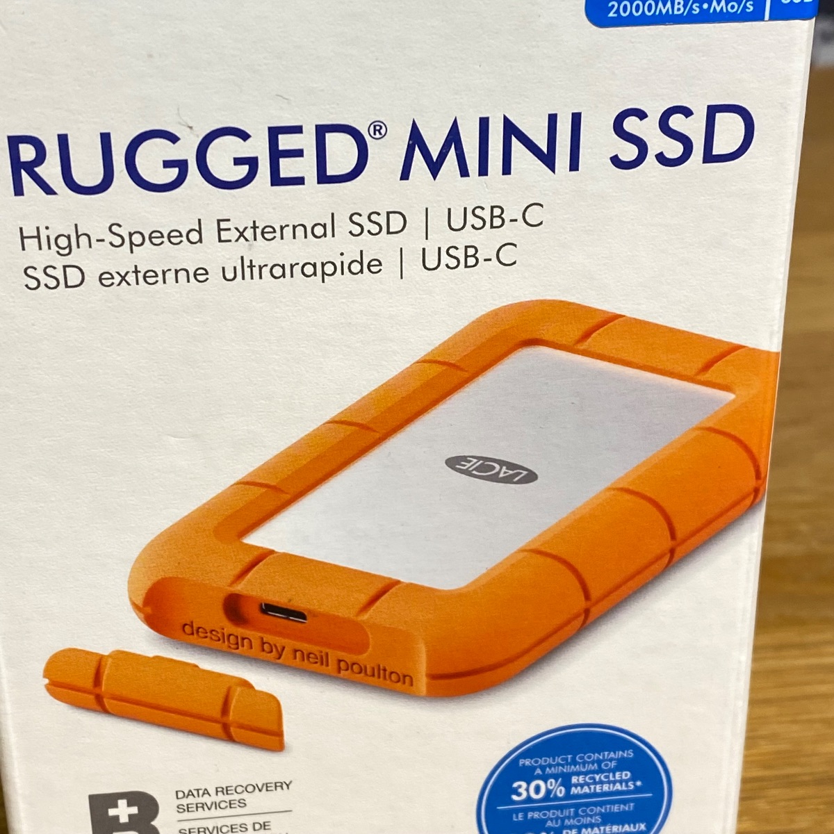 Lacie Rugged Mini 2TB SSD USB-C Portable External Drive Mac