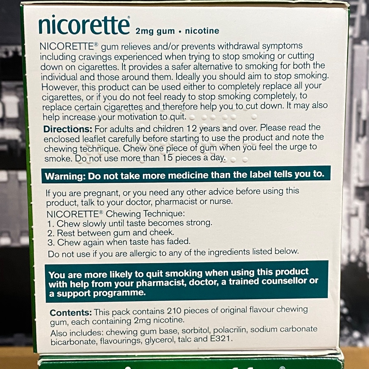  NICORETTE GUM
