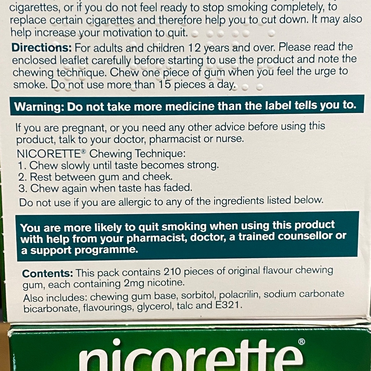  NICORETTE GUM