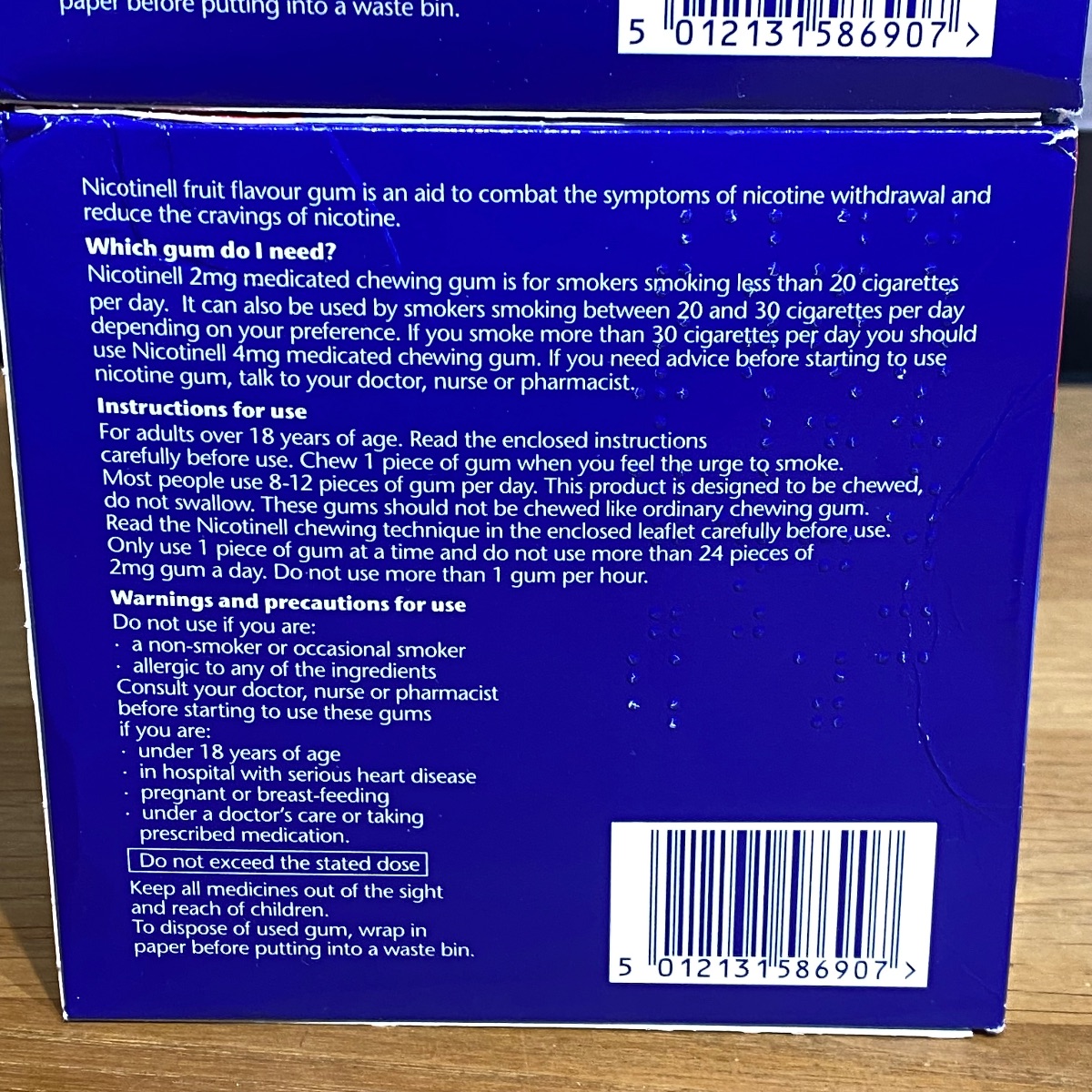 2x Nicotinell 2mg Nicotine Gum Fruit Flavour 204 Pieces Quit Smoking Aid 3360526 5012131586907