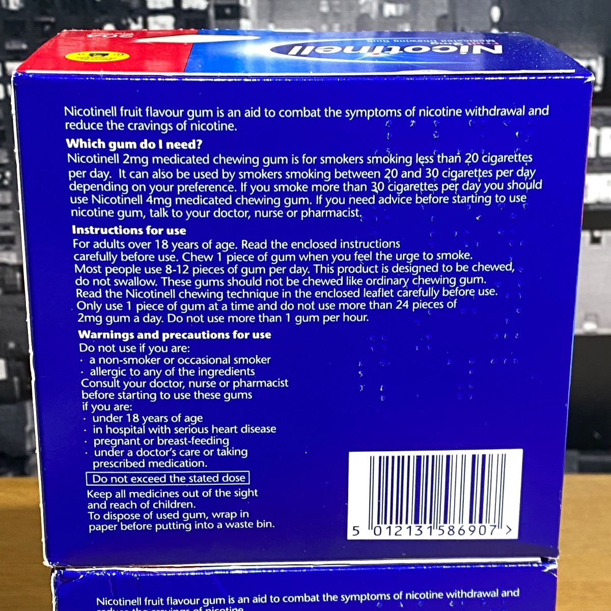 2x Nicotinell 2mg Nicotine Gum Fruit Flavour 204 Pieces Quit Smoking Aid 3360526 5012131586907