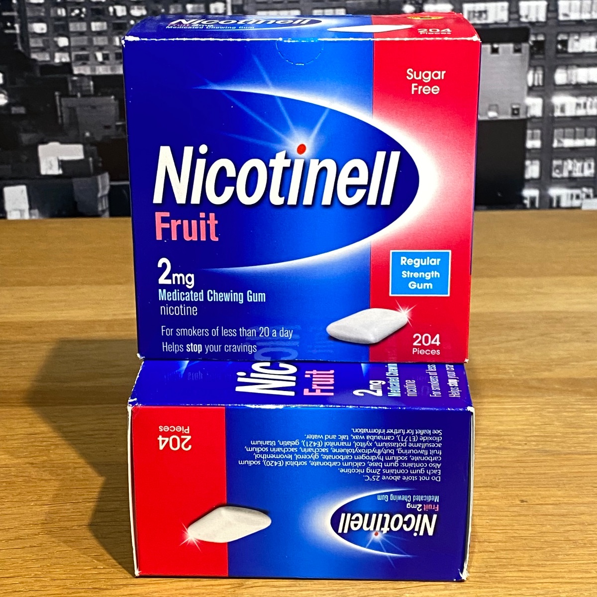 2x Nicotinell 2mg Nicotine Gum Fruit Flavour 204 Pieces Quit Smoking Aid 3360526 5012131586907