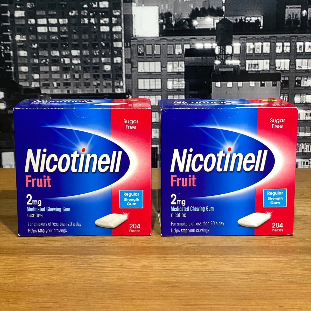 2x Nicotinell 2mg Nicotine Gum Fruit Flavour 204 Pieces Quit Smoking Aid 3360526 5012131586907