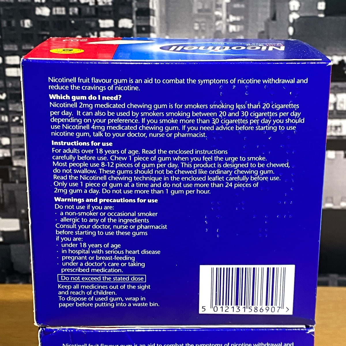 2x Nicotinell 2mg Nicotine Gum Fruit Flavour 204 Pieces Quit Smoking Aid 3360526 5012131586907
