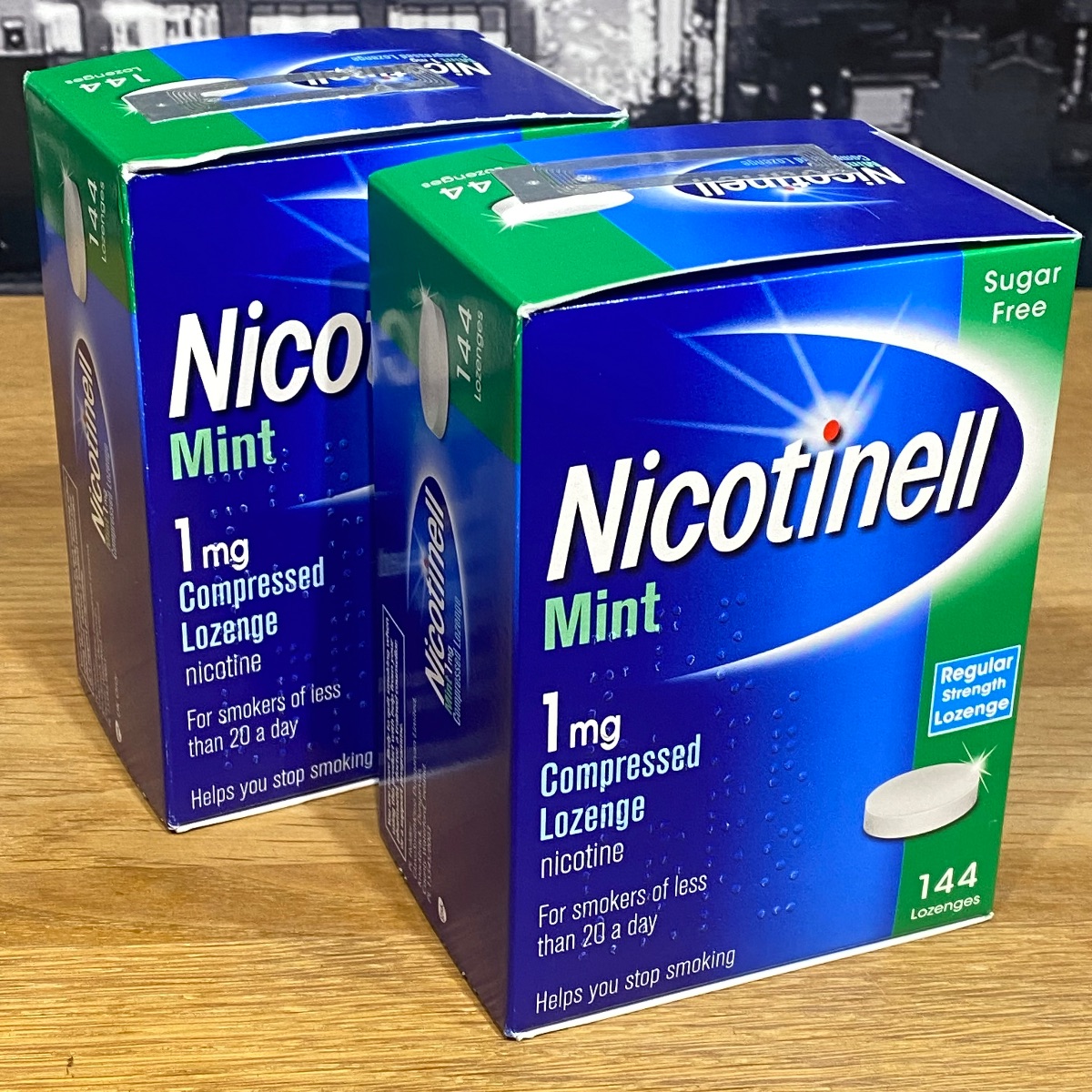 2x Nicotinell Mint 1mg Compressed Lozenge Nicotine Sugar-Free 144 Pieces 2403361