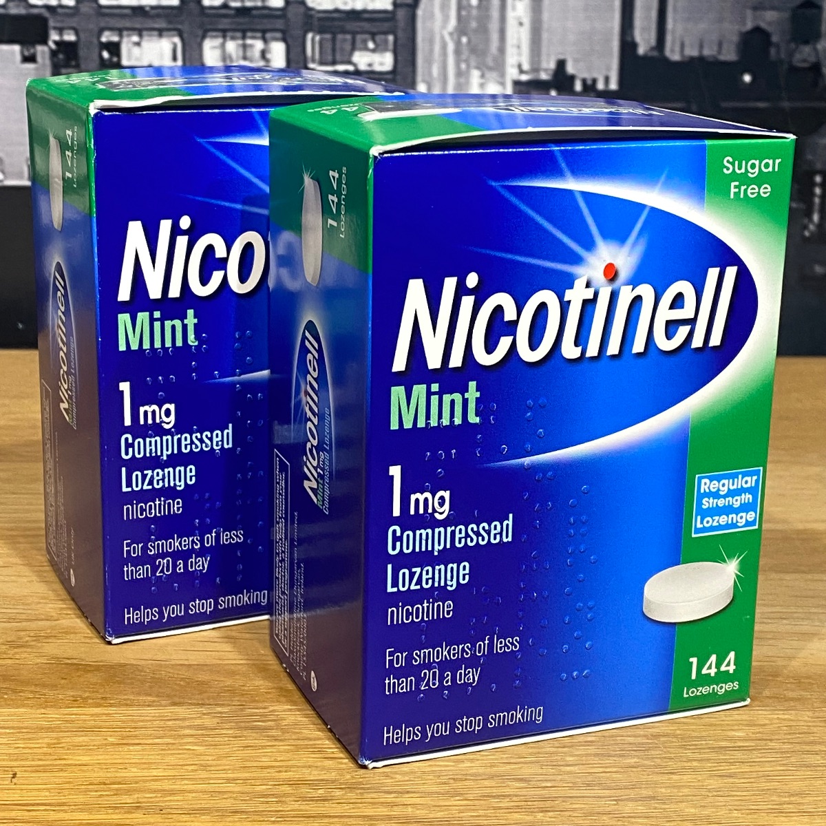 2x Nicotinell Mint 1mg Compressed Lozenge Nicotine Sugar-Free 144 Pieces 2403361