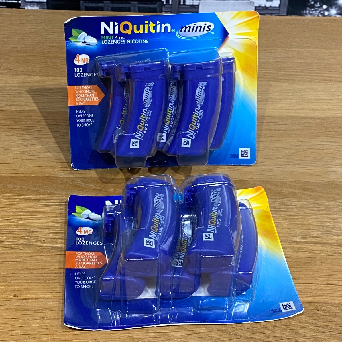 2x NiQuitin Minis Mint 4mg Nicotine 100 Lozenges Smoking Craving Relief Minis Mint 4mg