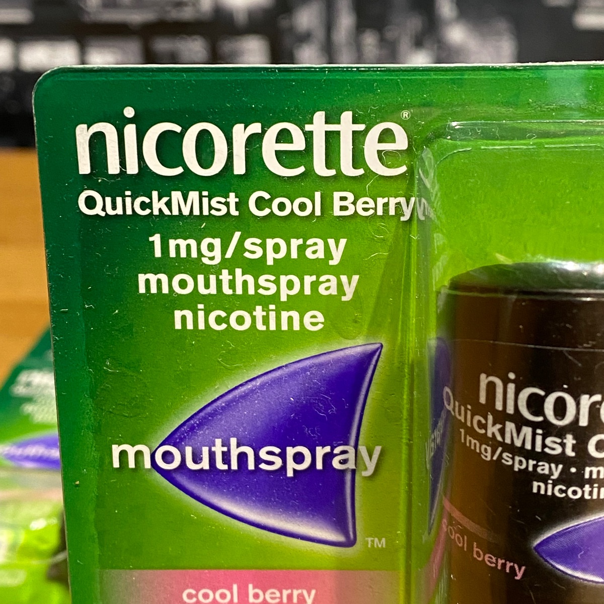 4 x Nicorette Quickmist Cool Berry Mouthspray 8 x 150 Sprays Nicotine 1mg LOT 69547 3574661343013 (Brand New)