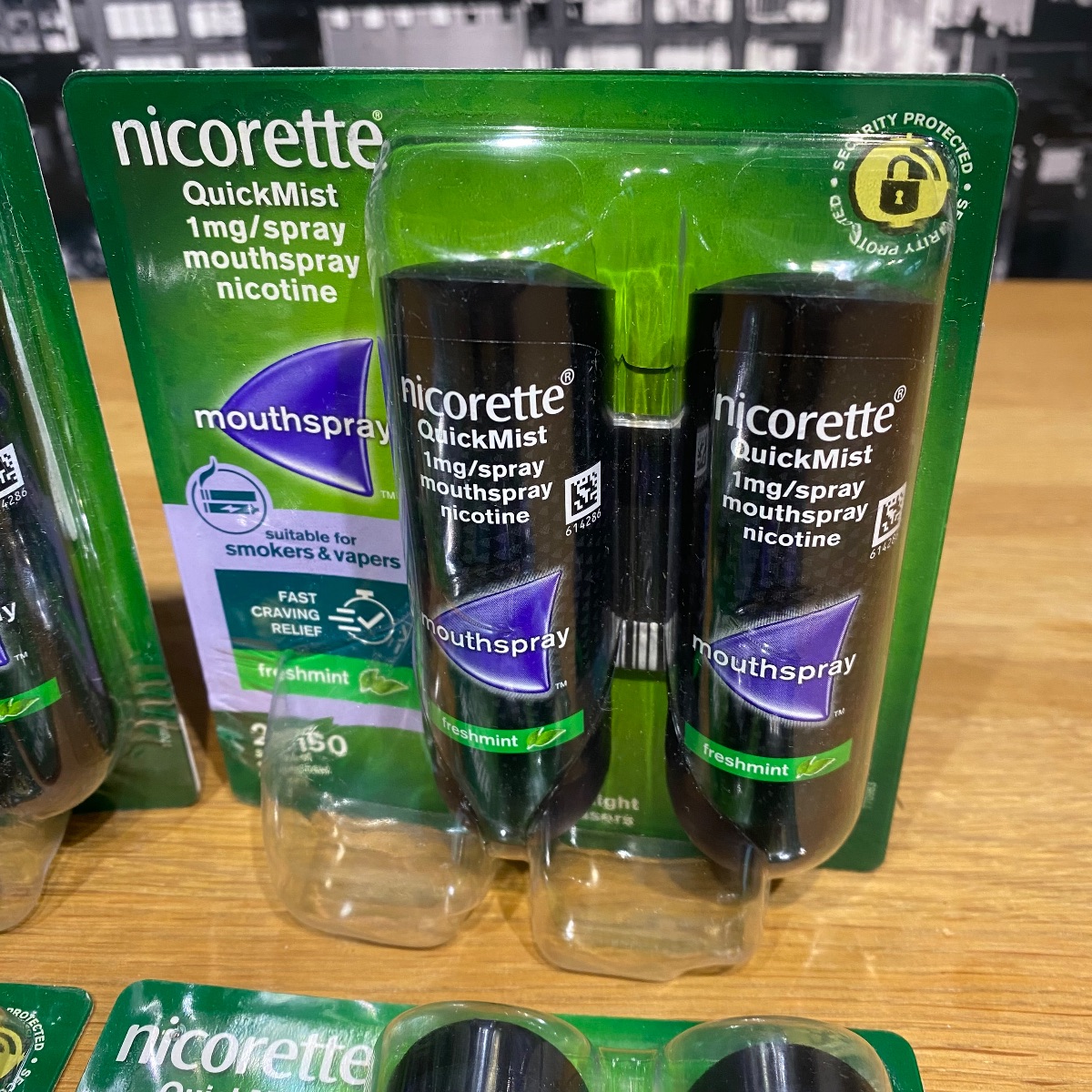 4x Nicorette Freshmint Duo Quickmist Mouthspray 8 x 150 Sprays Nicotine 1mg MOUTH SPRAY
