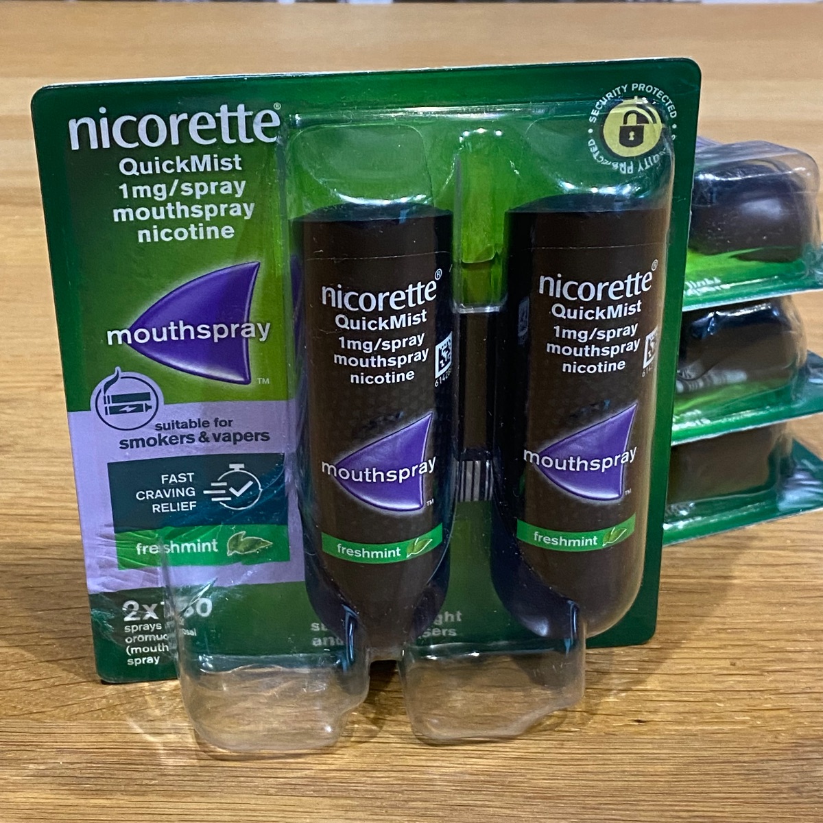 4x Nicorette Freshmint Duo Quickmist Mouthspray 8 x 150 Sprays Nicotine 1mg MOUTH SPRAY