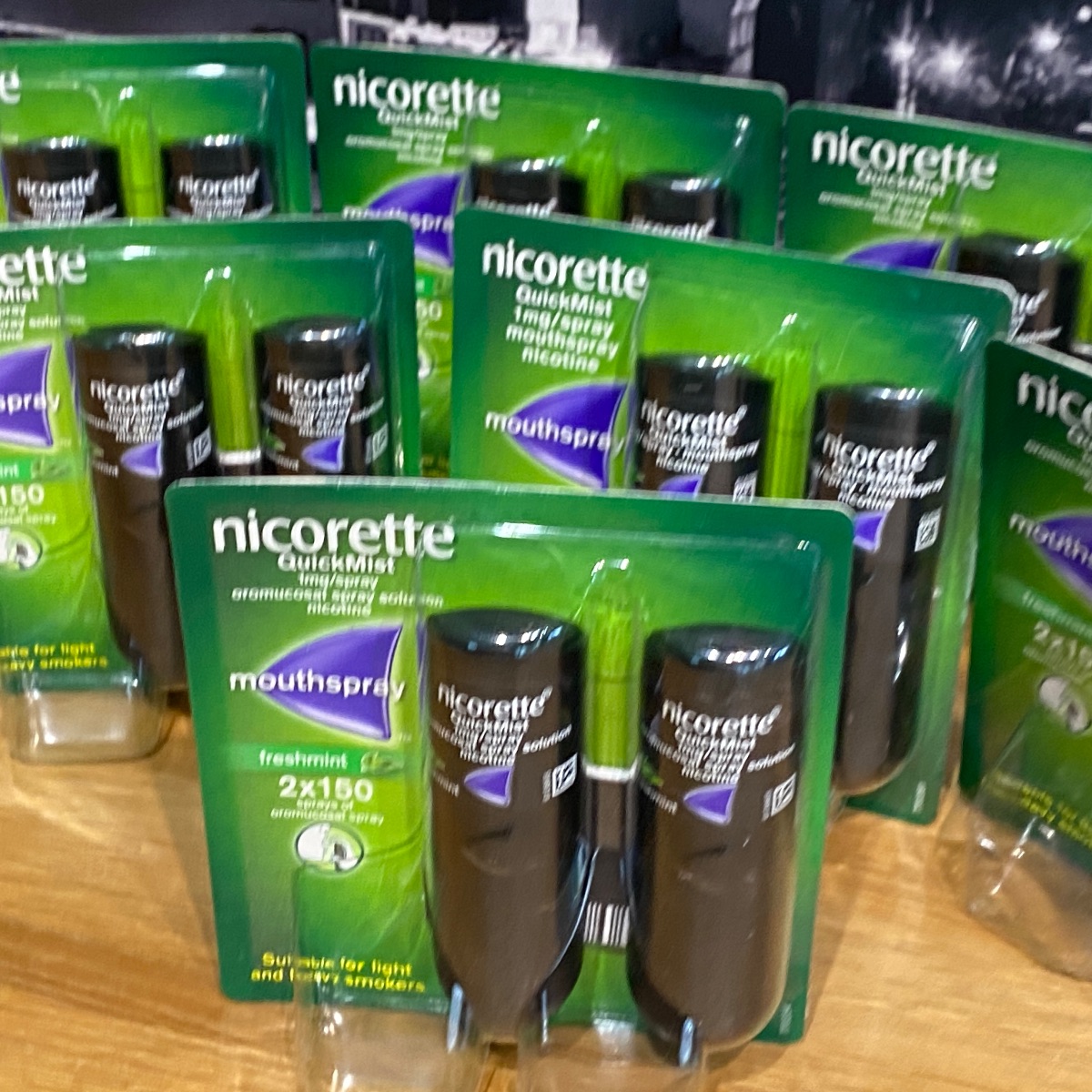 8 x Nicorette Quickmist Freshmint Mouthspray Nicotine Pack of 16 x 150 Sprays FRESHMINT DoesNotApply (Brand New)