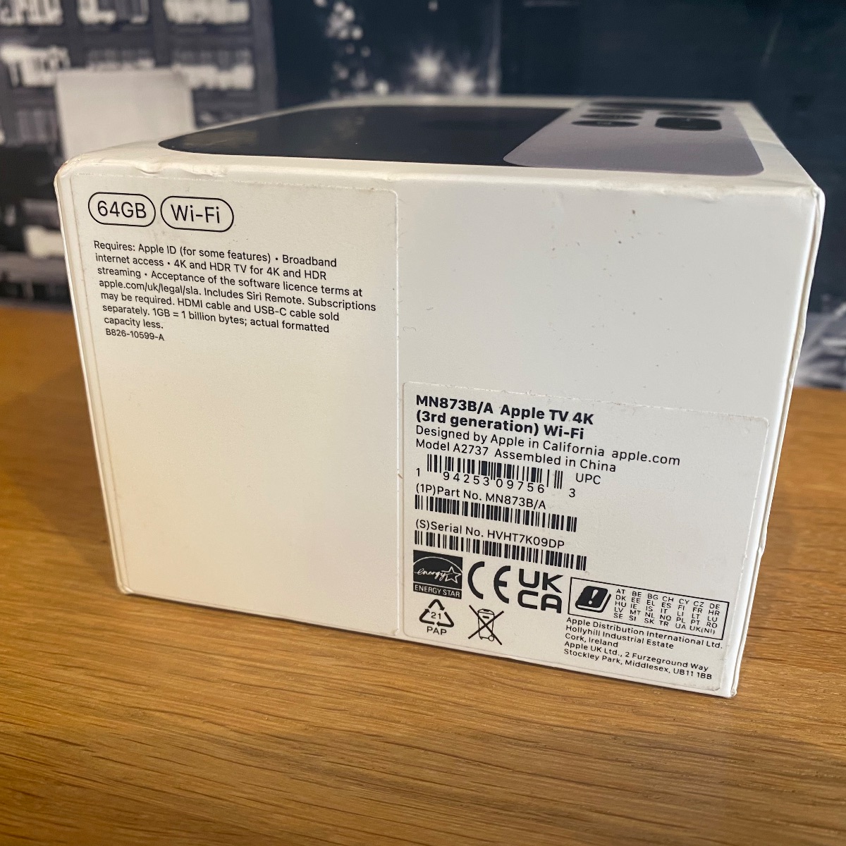 Apple TV 4K 64GB 3rd Generation Wi-Fi Netflix BBC iPlayer Black