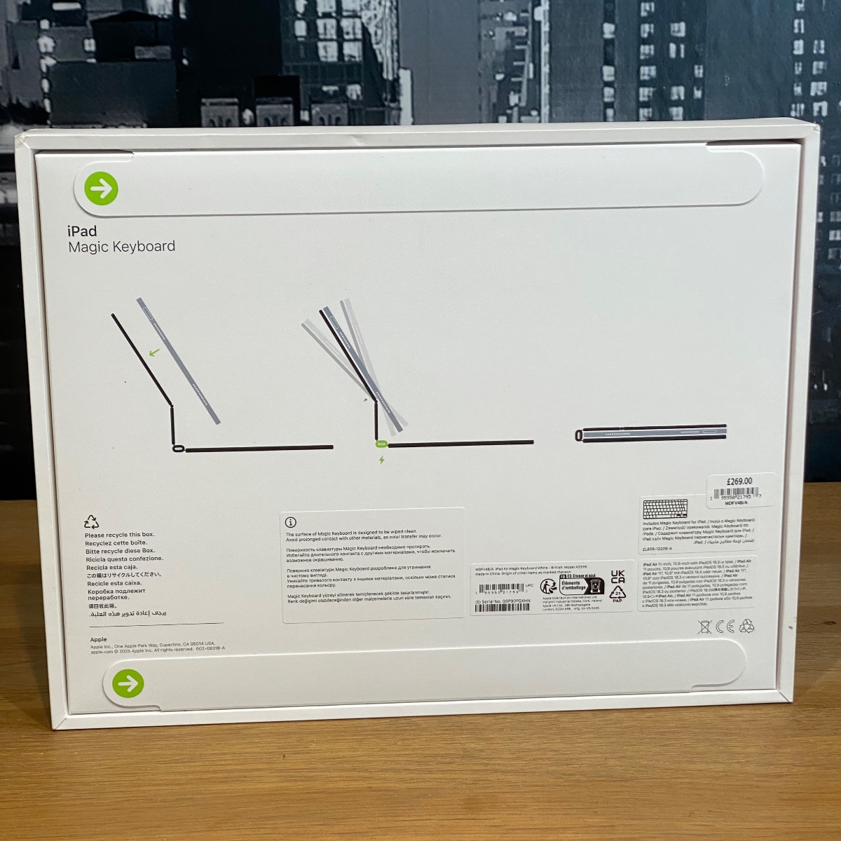 Apple Magic Keyboard iPad Air 11-inch M2 M3 British English White Original MDFV4B/A 195950217957