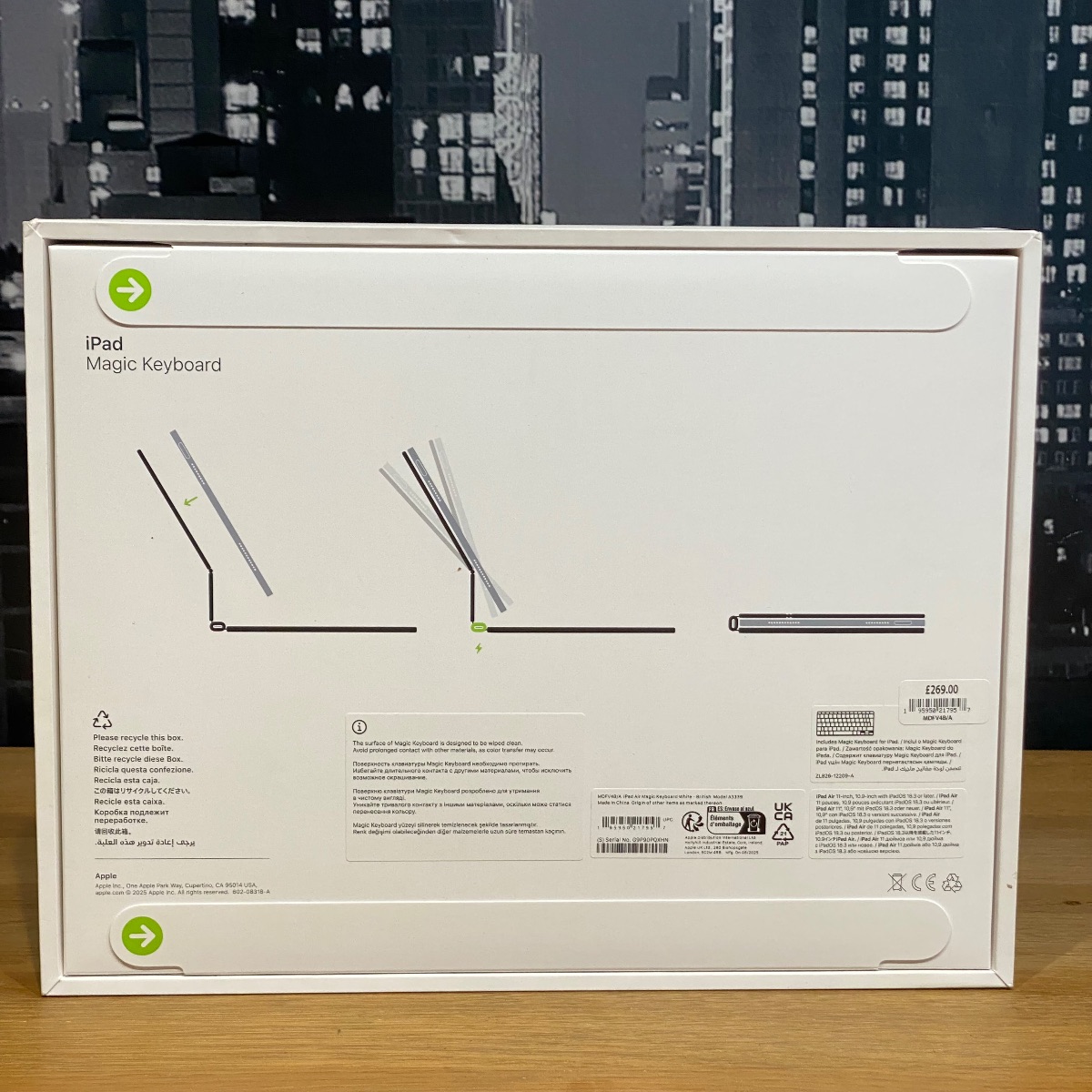 Apple Magic Keyboard iPad Air 11-inch M2 M3 British English White Original MDFV4B/A 195950217957