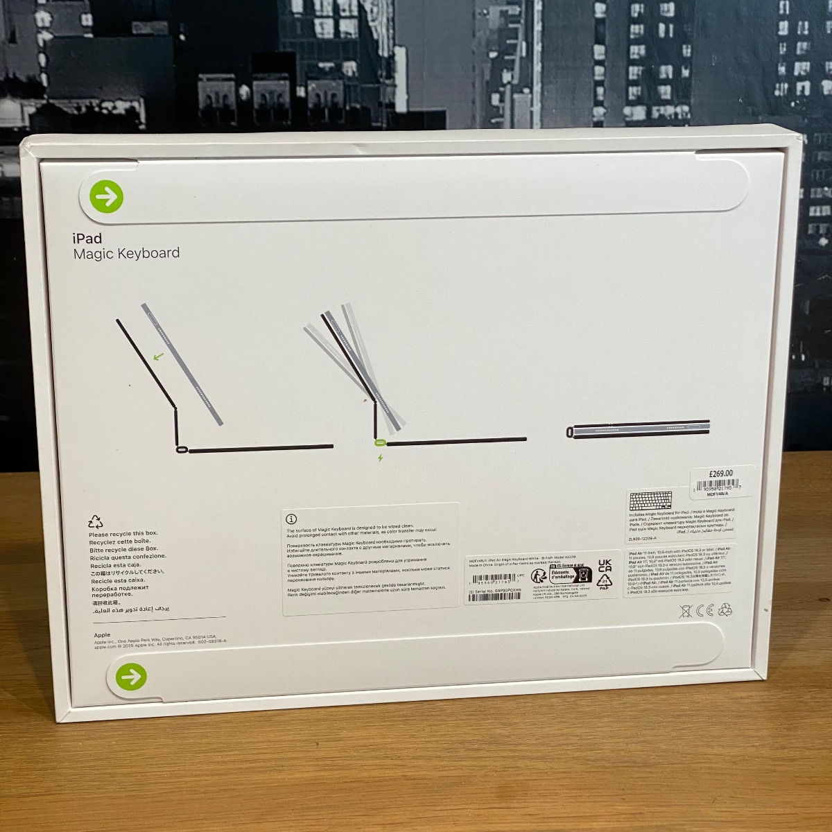 Apple Magic Keyboard iPad Air 11-inch M2 M3 British English White Original MDFV4B/A 195950217957