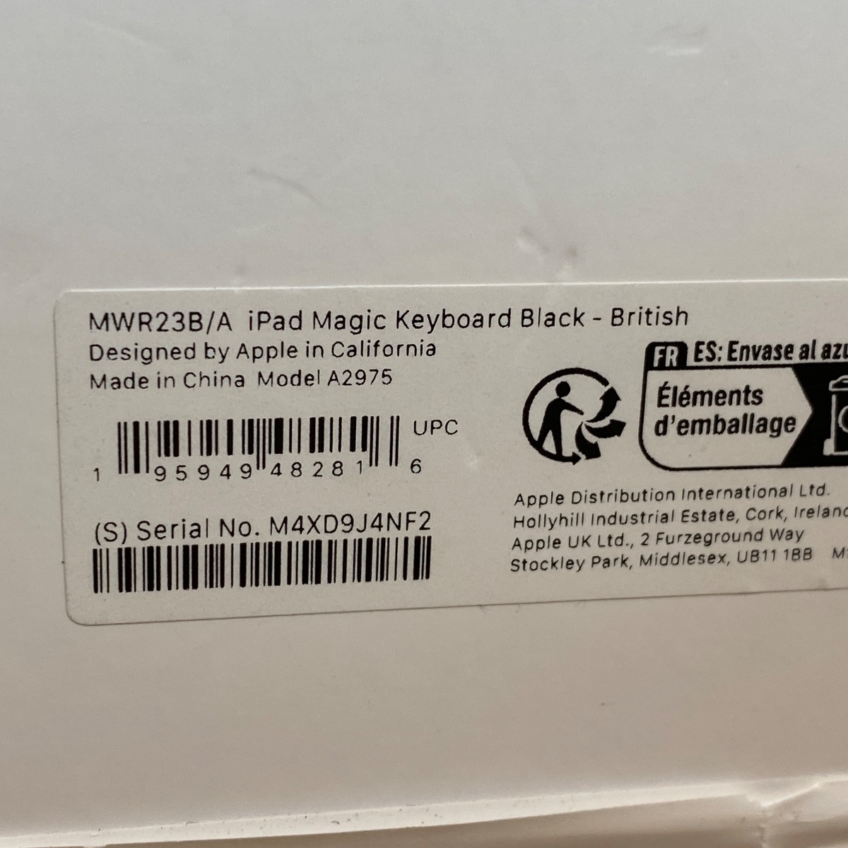 Apple Magic Keyboard iPad Pro 11" M4 British English Black Sealed 100% Original MWR23B/A 195949482816 (Brand New)