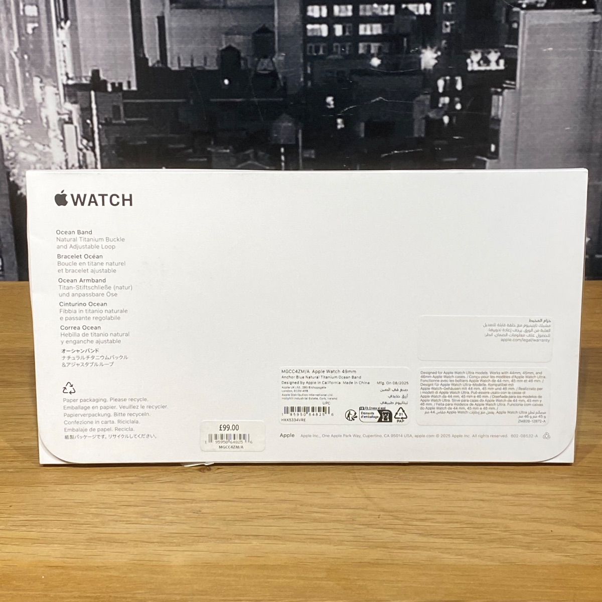 Apple Watch Strap 49mm Anchor Blue Ocean Band NaturalTitanium Finish One Size MGCC4ZM/A 195950648256 Apple Watch Strap 49mm Anchor Blue Ocean Band NaturalTitanium Finish One Size MGCC4ZM/A 195950648256