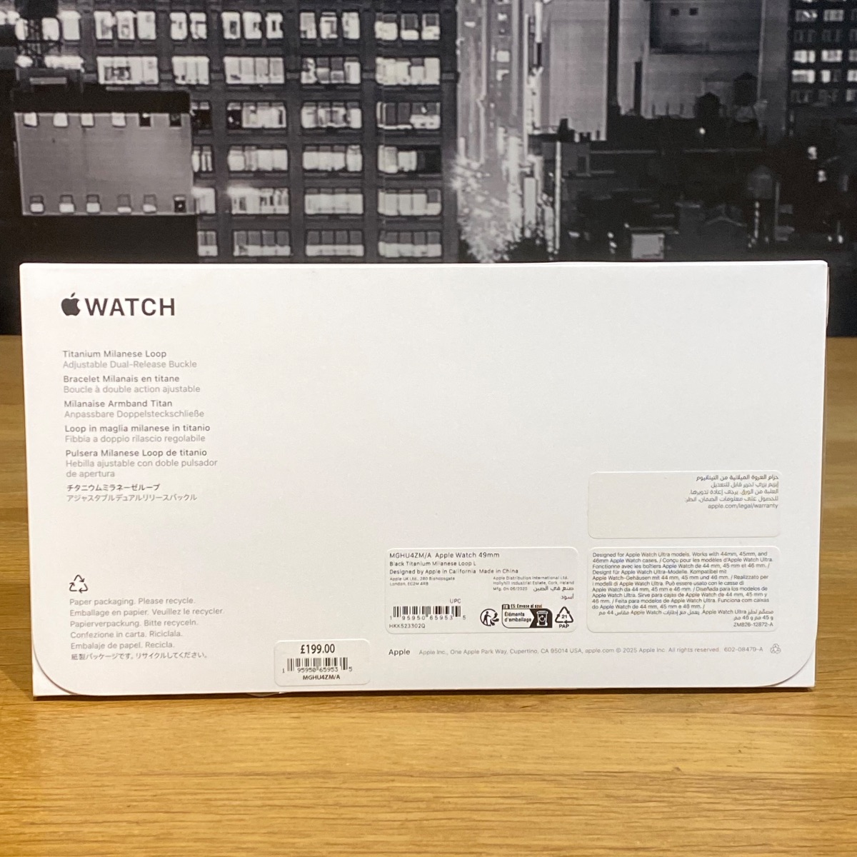 Apple Watch Strap 49mm Black Titanium Milanese Loop L Large Original MGHU4ZM/A 195950659535