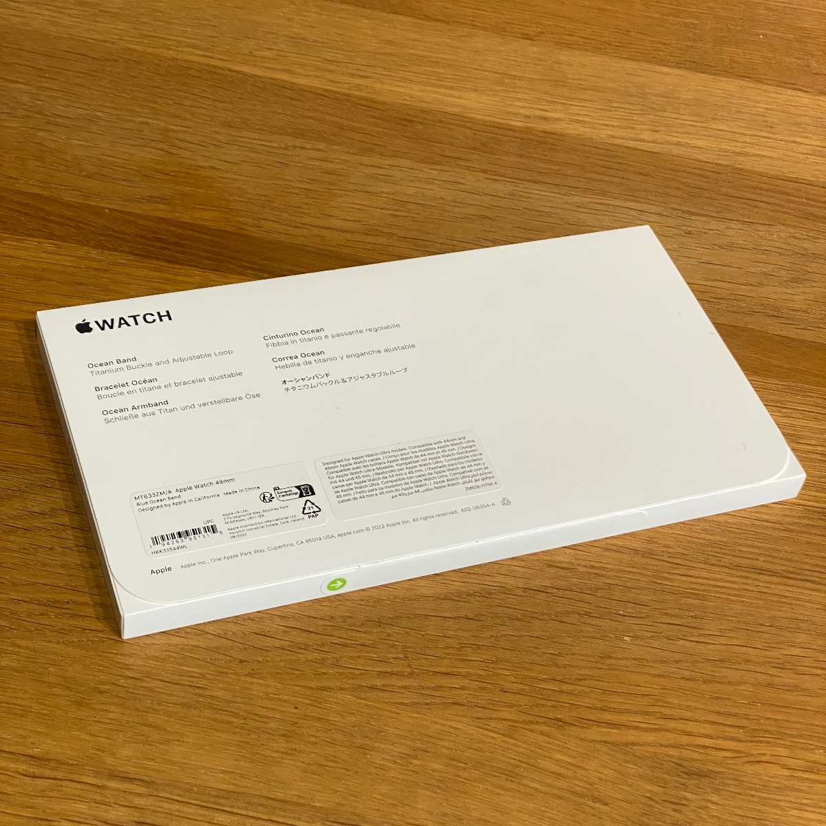 Apple Watch Strap 49mm Ocean Blue Band One Size Titanium Buckle Original Boxed MT633ZM/A 194253951315 (Brand New)