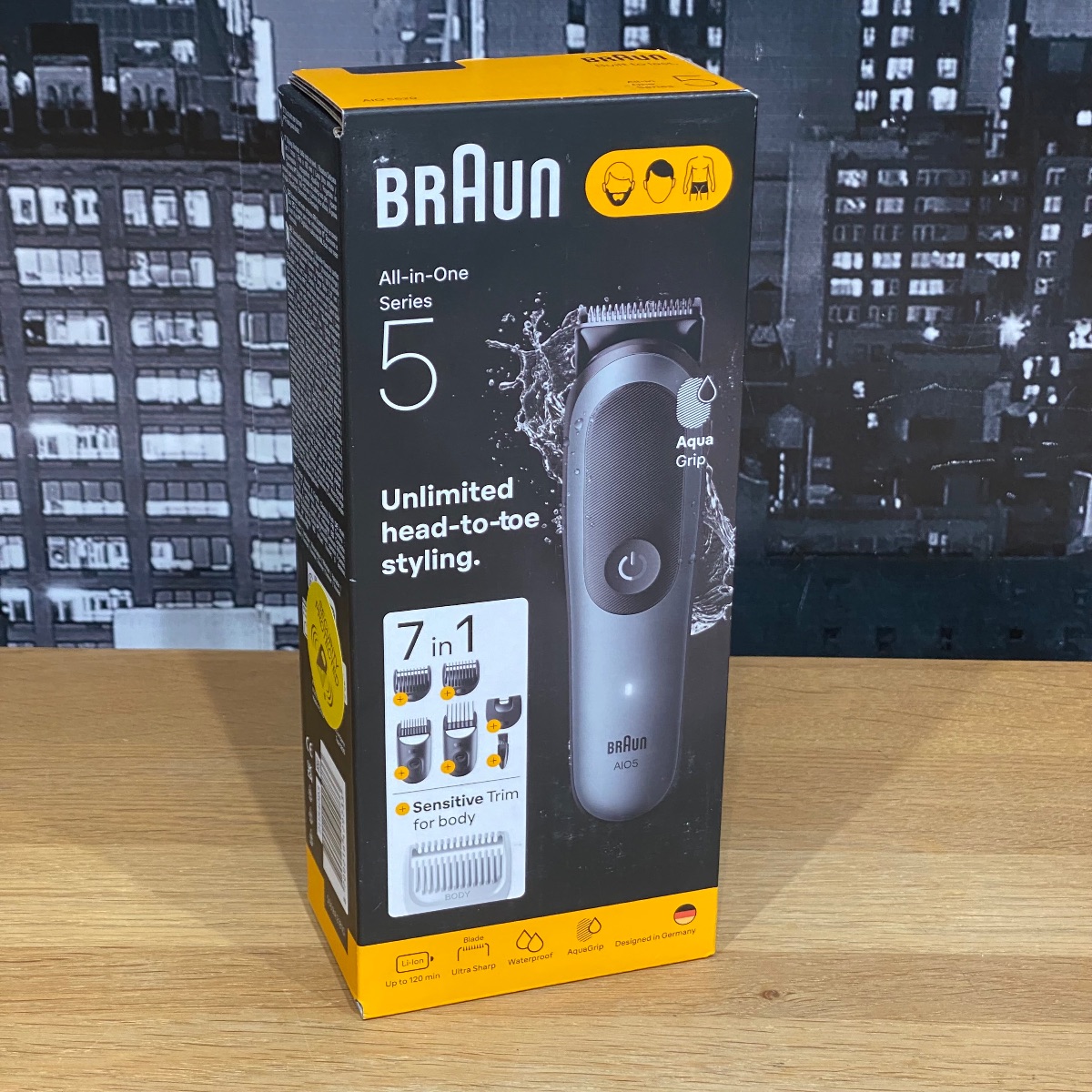 Braun All in One Series 5 7-in-1 Trimmer Face Body Aqua Grip Sensitive Origin AIO5520 8700216429733