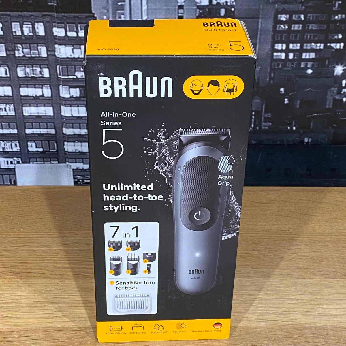 Braun All in One Series 5 7-in-1 Trimmer Face Body Aqua Grip Sensitive Origin AIO5520 8700216429733