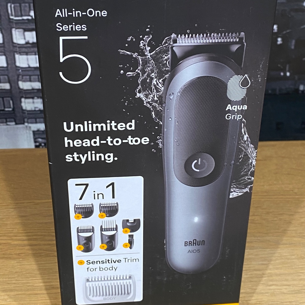 Braun All in One Series 5 7-in-1 Trimmer Face Body Aqua Grip Sensitive Origin AIO5520 8700216429733
