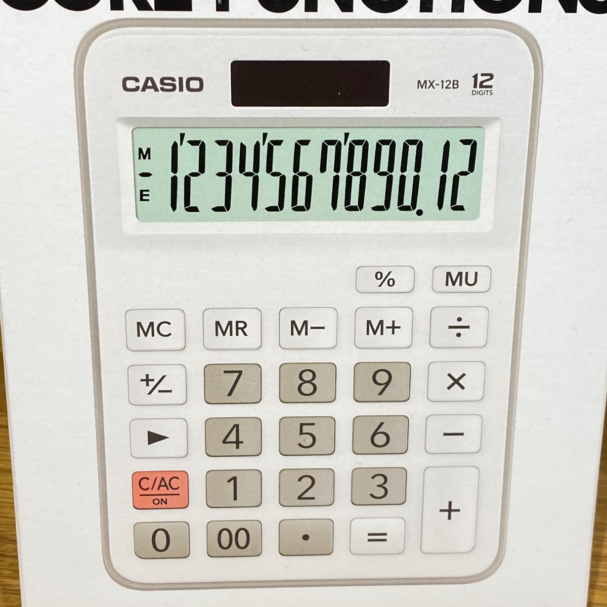 Casio MX-12 Desk Calculator 12-Digit Display Clear Successor Product MX-12B-WE-W-EC 4549526603259 Casio MX-12 Desk Calculator 12-Digit Display Clear Successor Product MX-12B-WE-W-EC 4549526603259