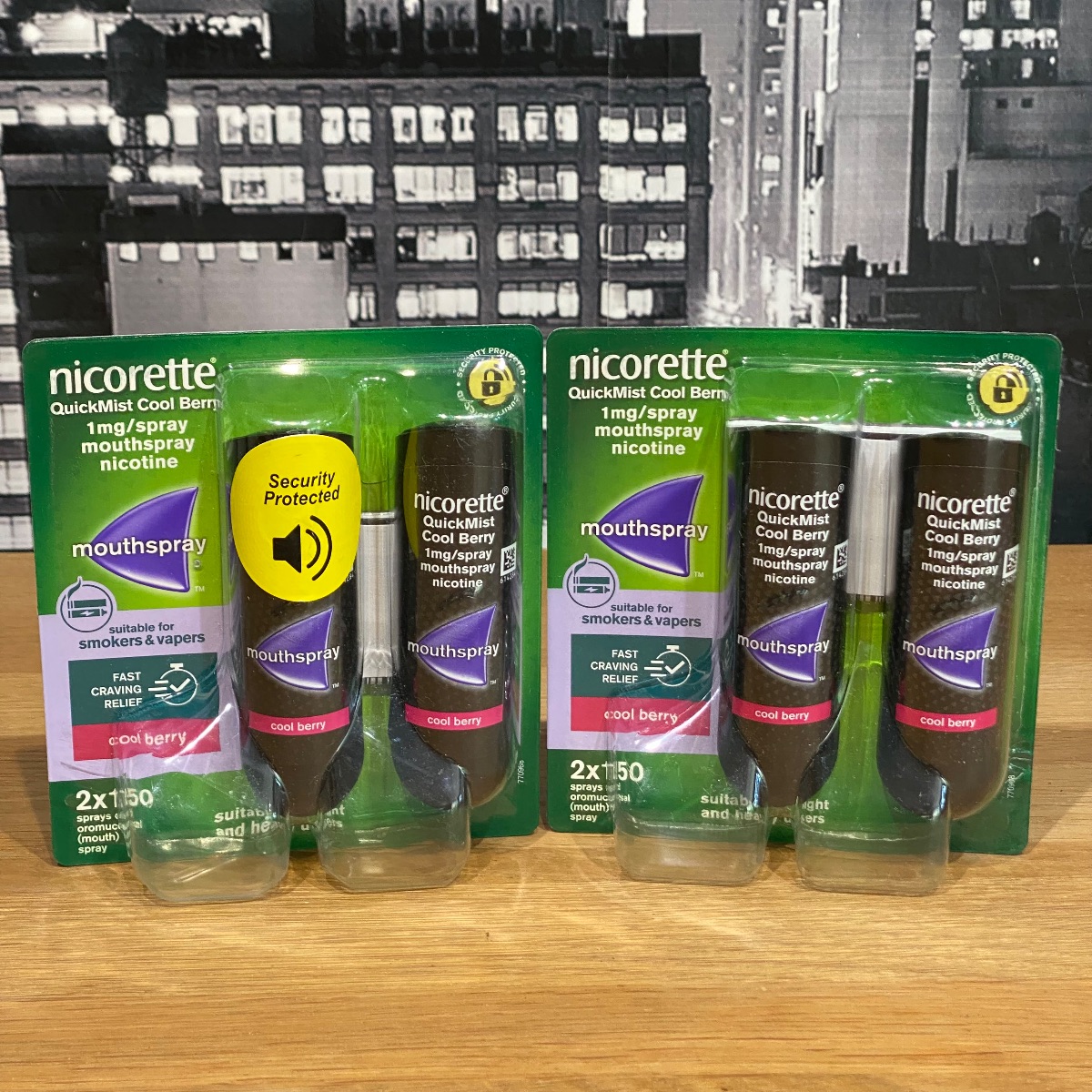 Nicorette Quickmist Cool Berry Duo Sprays Nicotine Lot 2x Mouthspray Packs