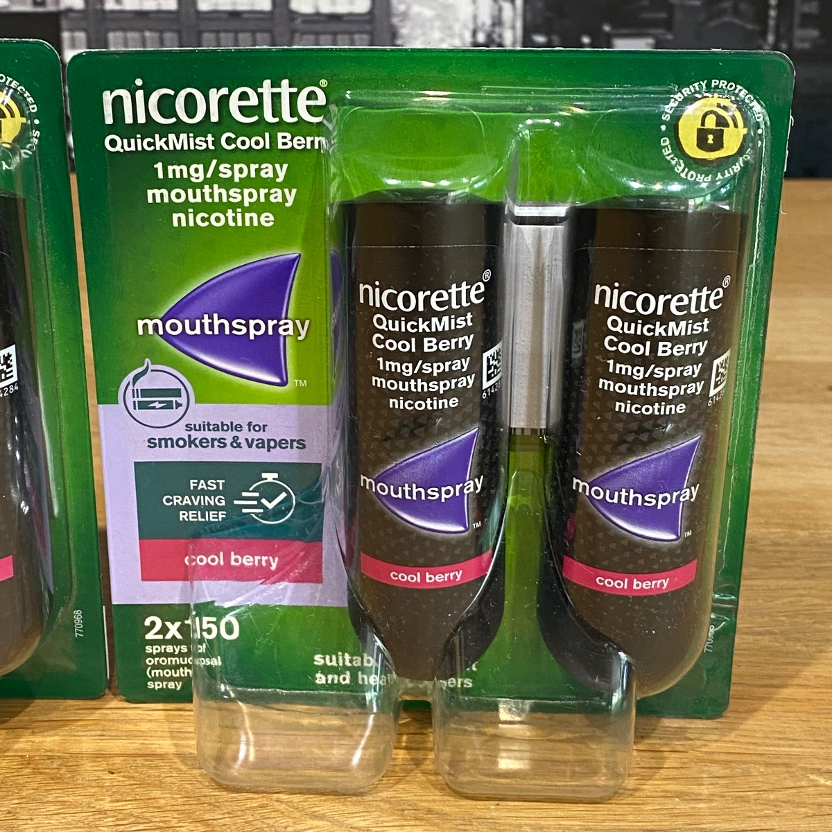 Nicorette Quickmist Cool Berry Duo Sprays Nicotine Lot 2x Mouthspray Packs