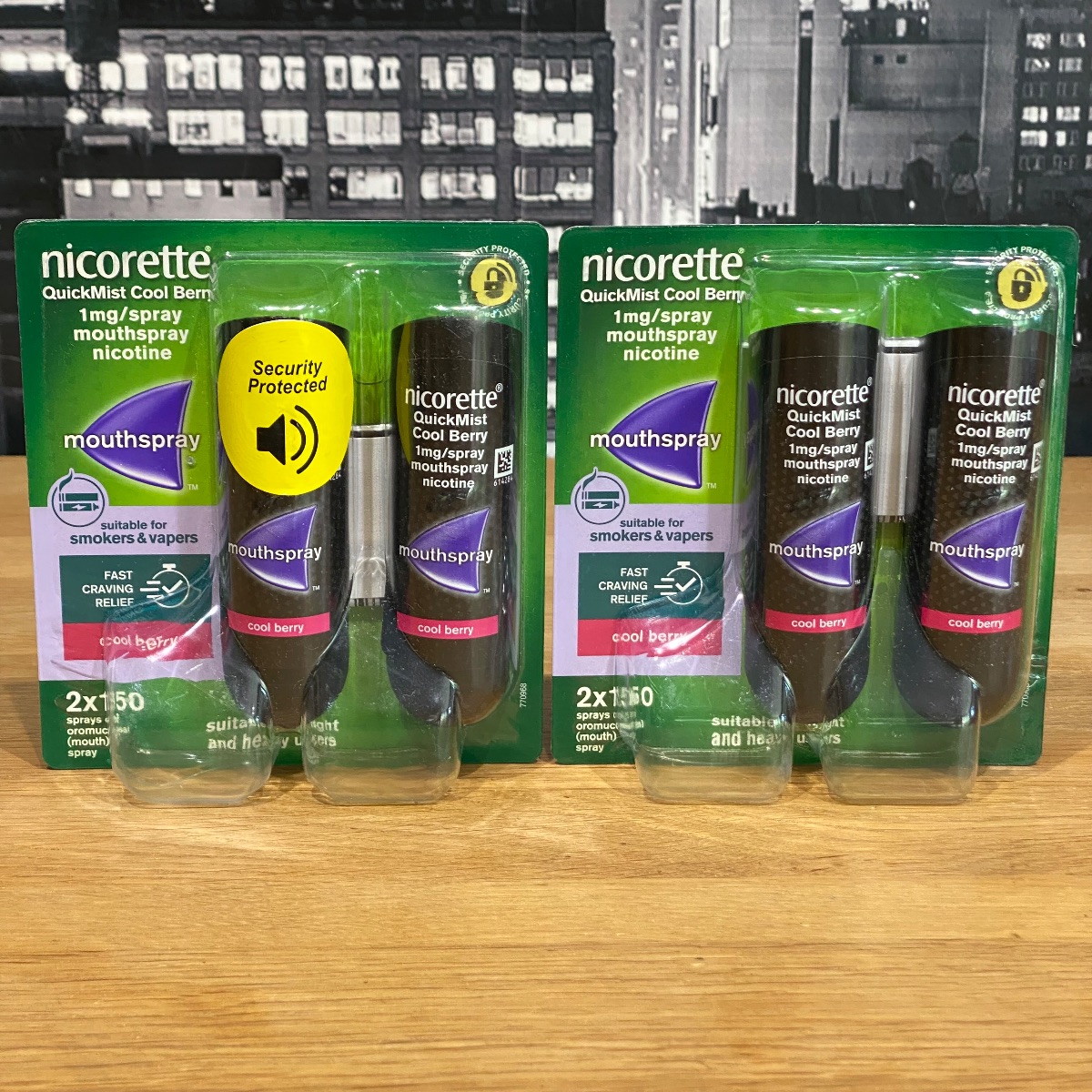 Nicorette Quickmist Cool Berry Duo Sprays Nicotine Lot 2x Mouthspray Packs