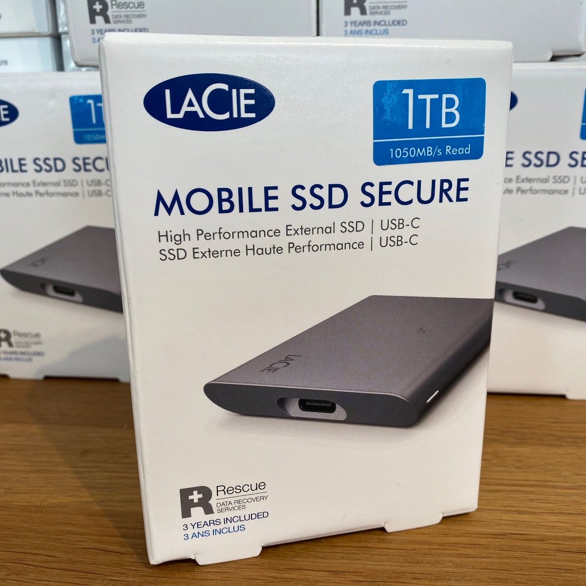 LaCie 1TB Mobile SSD Secure USB-C Drive High Performance External Windows Mac STKH1000800 763649161029 (Brand New & Sealed)
