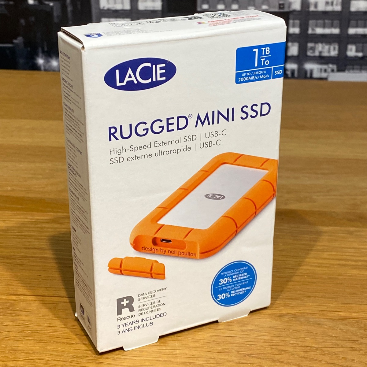 LaCie 1TB Rugged Mini SSD Apple Mac Windows PC USB-C External 100% Original HRQ82ZMA 763649180440 ()