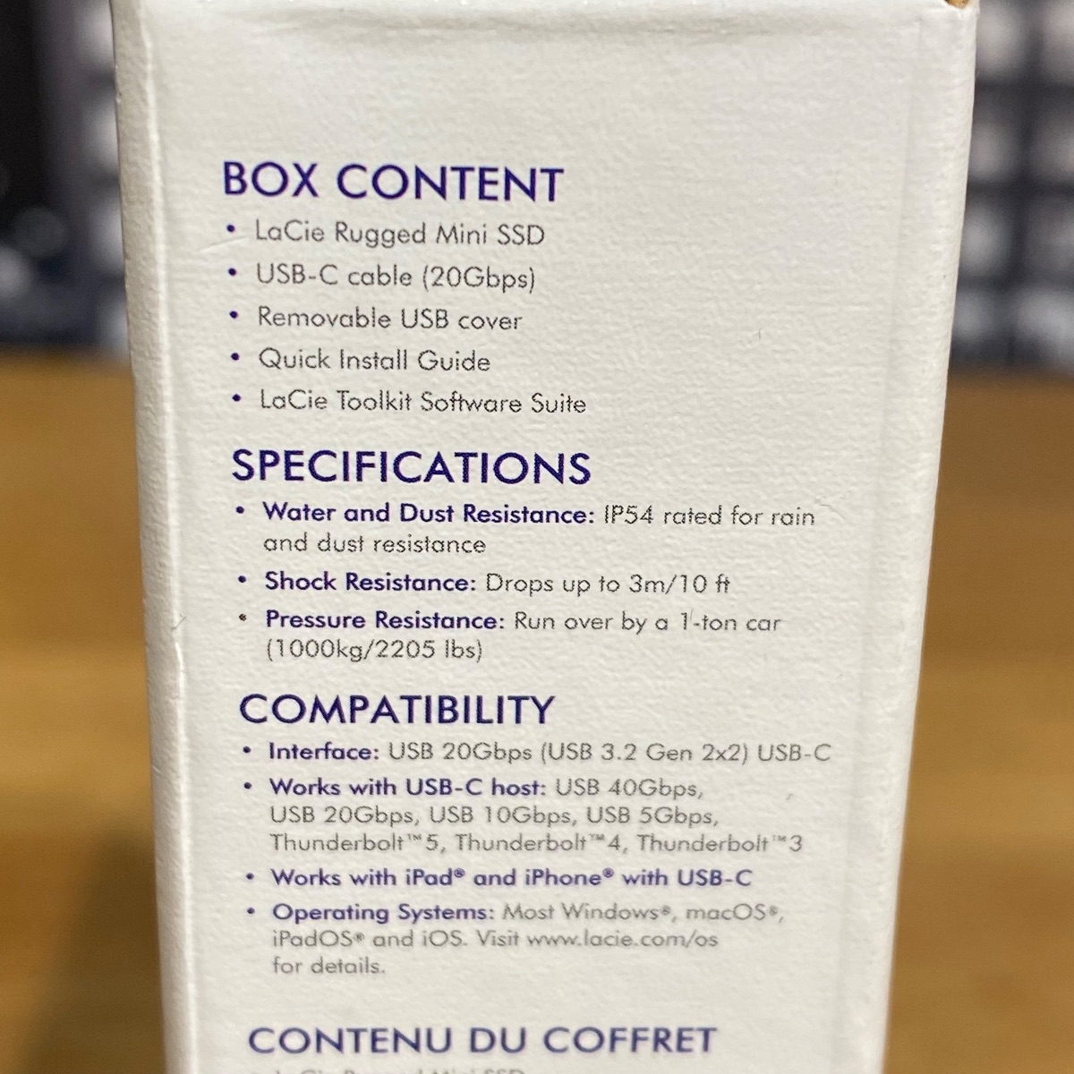 LaCie 1TB Rugged Mini SSD Apple Mac Windows PC USB-C External 100% Original HRQ82ZMA 763649180440 ()