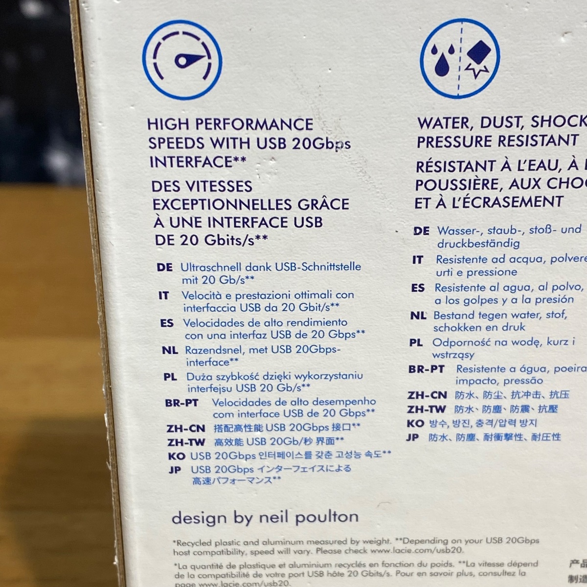 LaCie 1TB Rugged Mini SSD Apple Mac Windows PC USB-C External 100% Original HRQ82ZMA 763649180440 ()