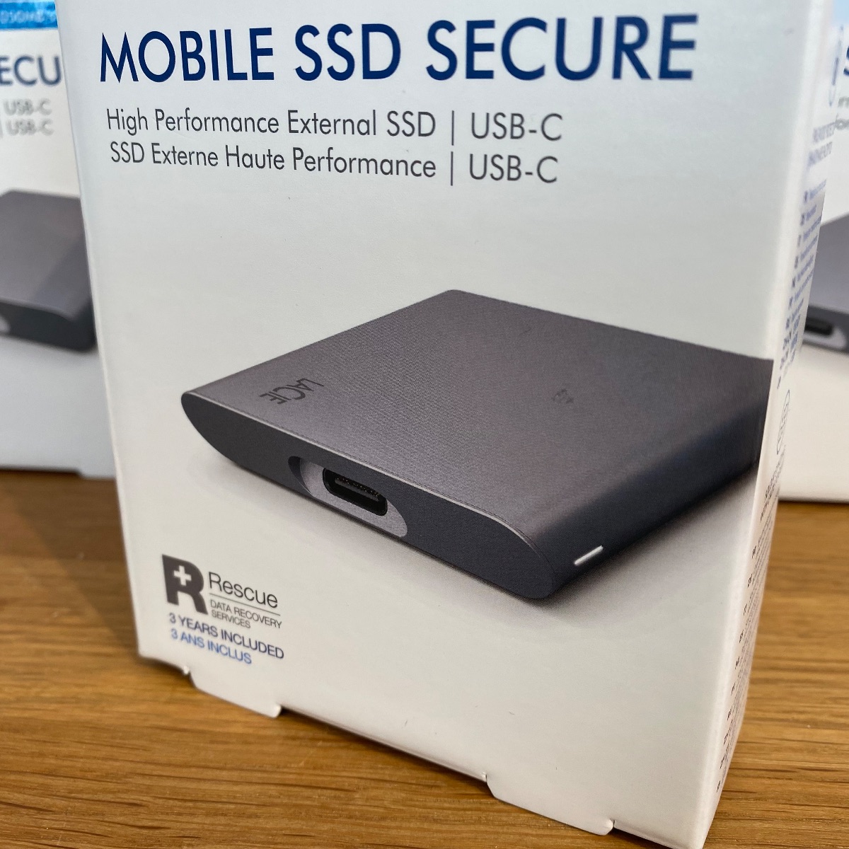 Lacie 1TB SSD Mobile Drive Secure USB-C High Performance External