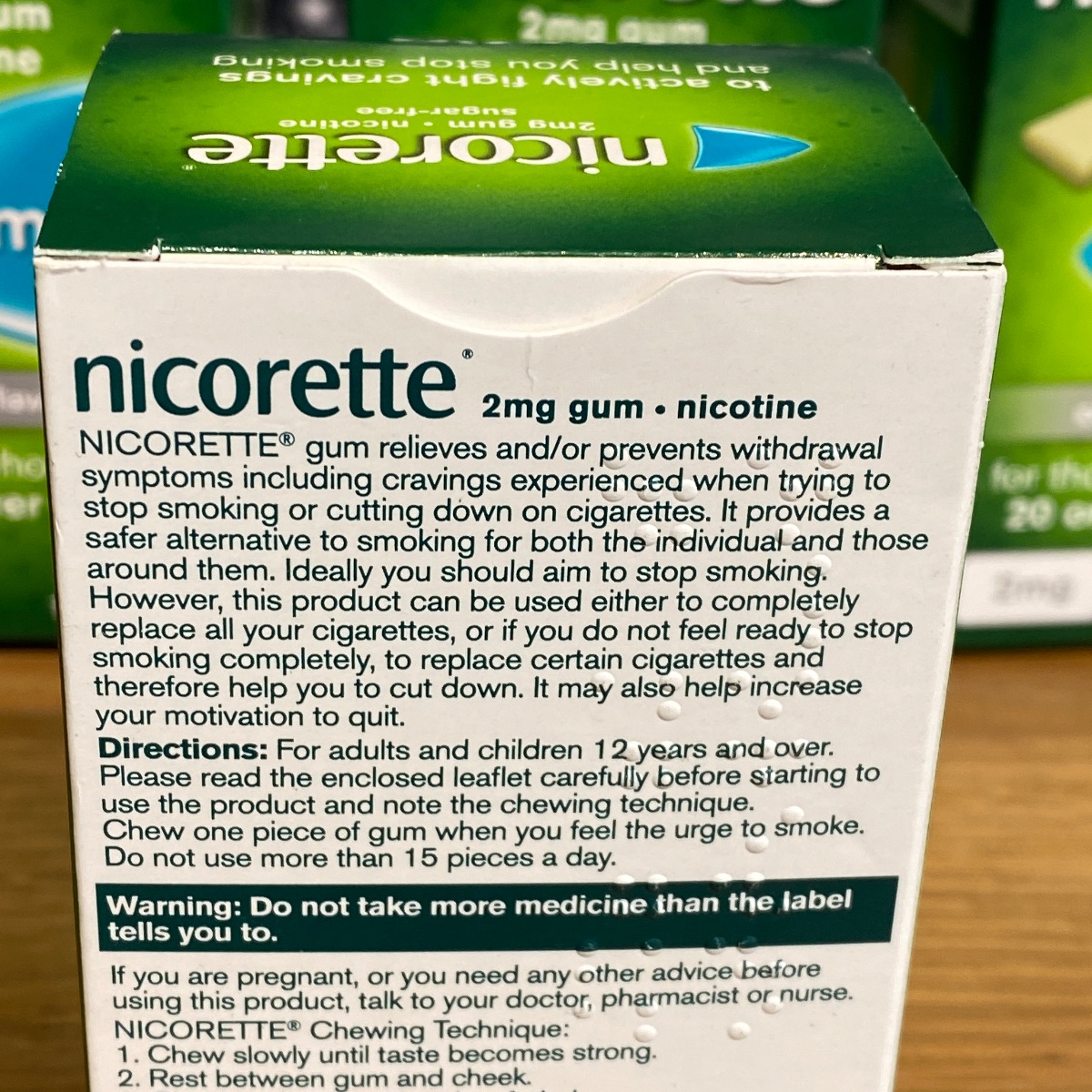 Nicorette 2mg Chewing Gum Nicotine x 105 Pieces Sugar-Free (Original Flavor) NICORETTE CHEWING GUM 3574660413052 ()