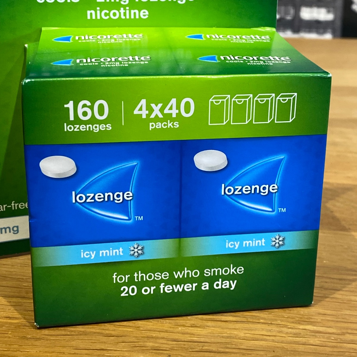 Nicorette Cools 2mg Icy Mint 160 Lozenges Nicotine 4 x 40 packs Quit Smoking non 3574661775081