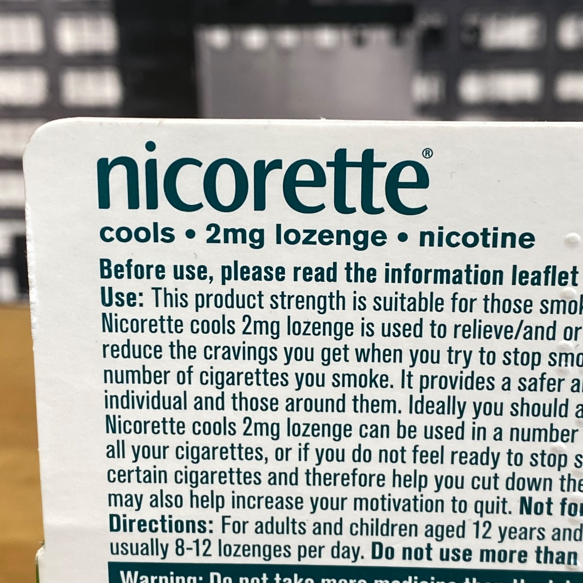 Nicorette Cools 2mg Icy Mint 160 Lozenges Nicotine 4 x 40 packs Quit Smoking non 3574661775081