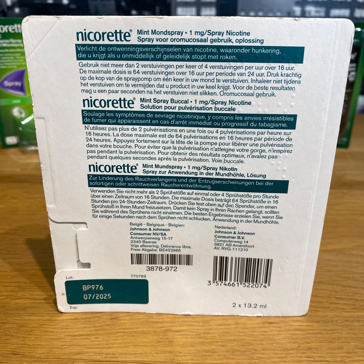 Nicorette Mint Mouth Spray Freshmint Nicotine Sprays 2 x 150gr Pack Sealed MOUTH SPRAY 3574661522074 (Brand New)