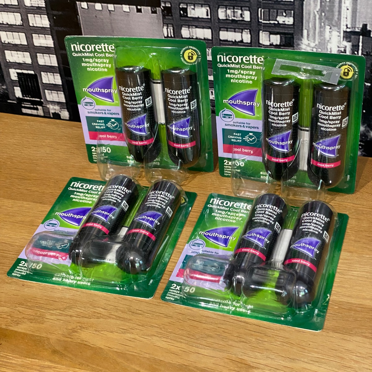 Nicorette Quickmist Cool Berry Duo Mouthspray Nicotine Sprays (8 x Bottles)