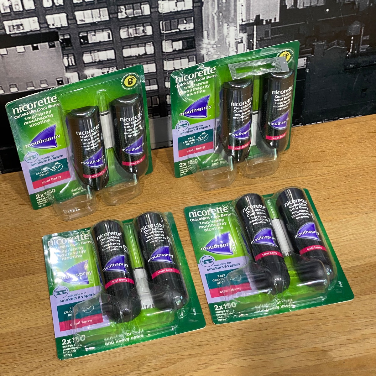 Nicorette Quickmist Cool Berry Duo Mouthspray Nicotine Sprays (8 x Bottles)